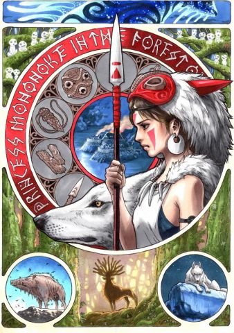 Art nouveau - princess Mononoke