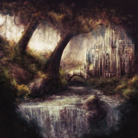 Castle waterfall