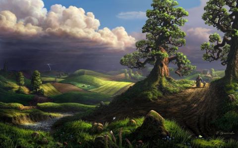 Trees in the field