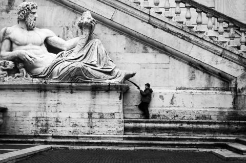 Statue near the river Tiber (Rome)